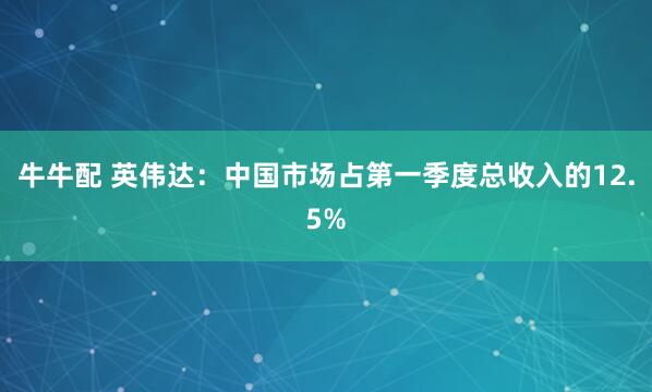 牛牛配 英伟达：中国市场占第一季度总收入的12.5%