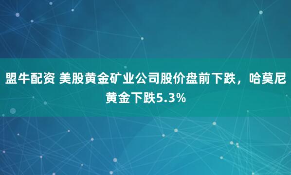 盟牛配资 美股黄金矿业公司股价盘前下跌，哈莫尼黄金下跌5.3%